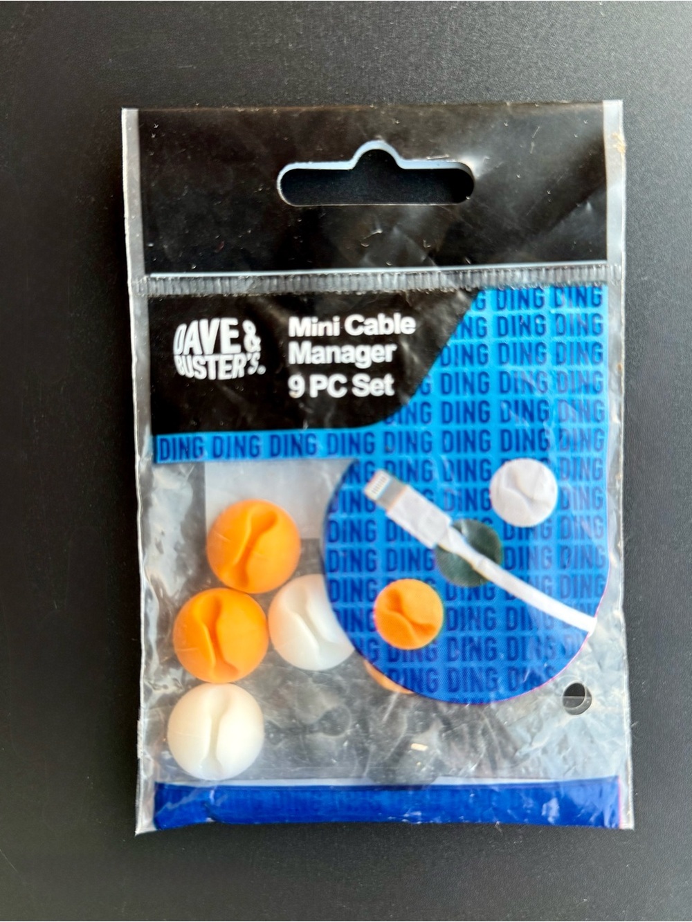 Dave & Buster’s Mini Cable Manager 9 PC Set * NWT * Desk Organizer